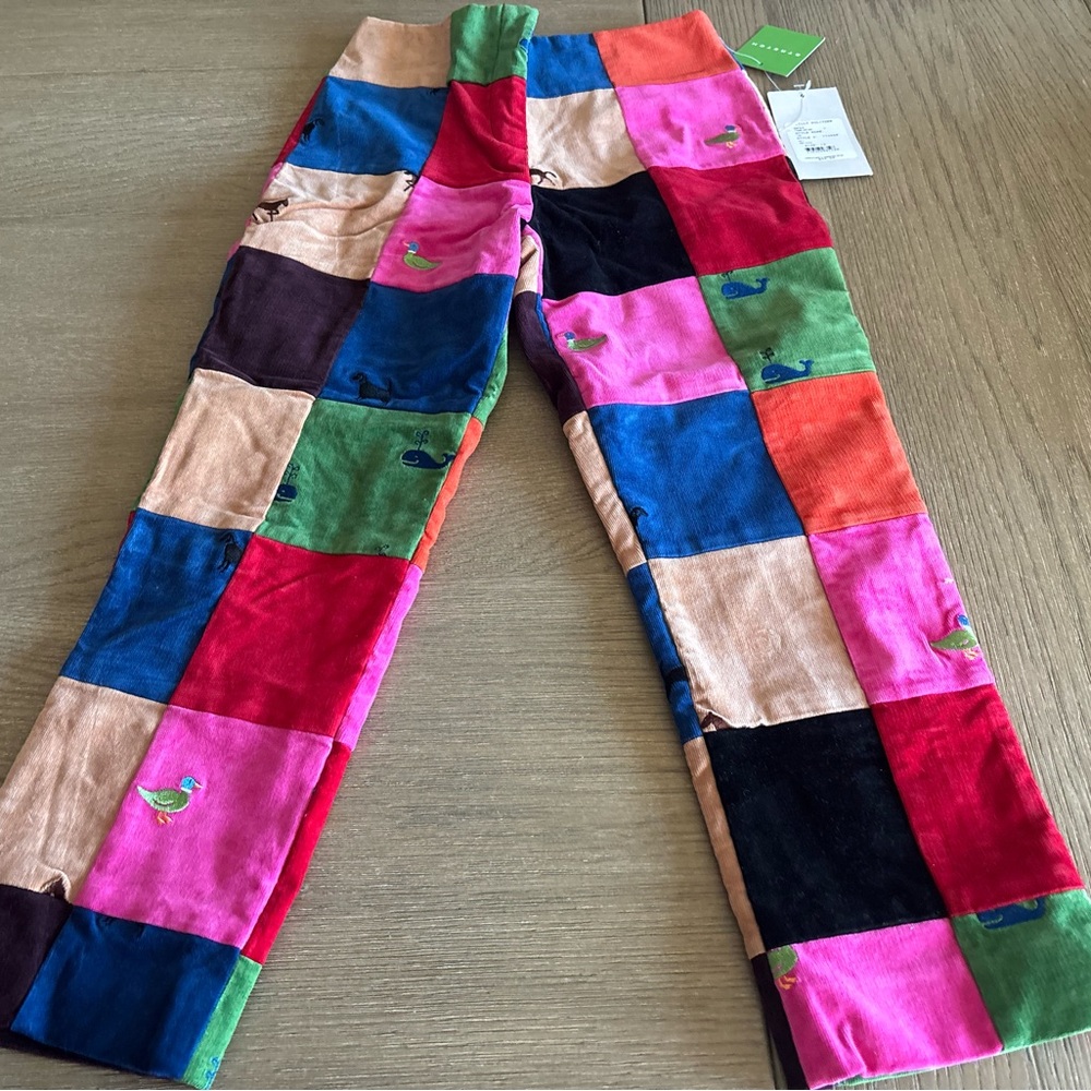 Lilly Pulitzer Multi-Color Patchwork Corduroy Kids Pants
